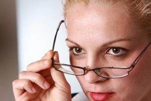 woman with glasses