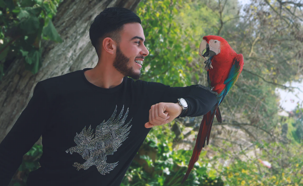 man with bird
